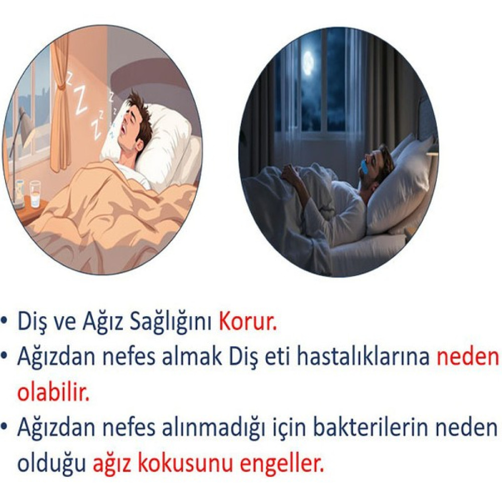 İnobag Ağız Bandı - 10 Adet, Pamuk Kumaş, Rahat Uyku - Açık Mavi - Standart Sağlık / Bakım / Kozmetik Fiyatı