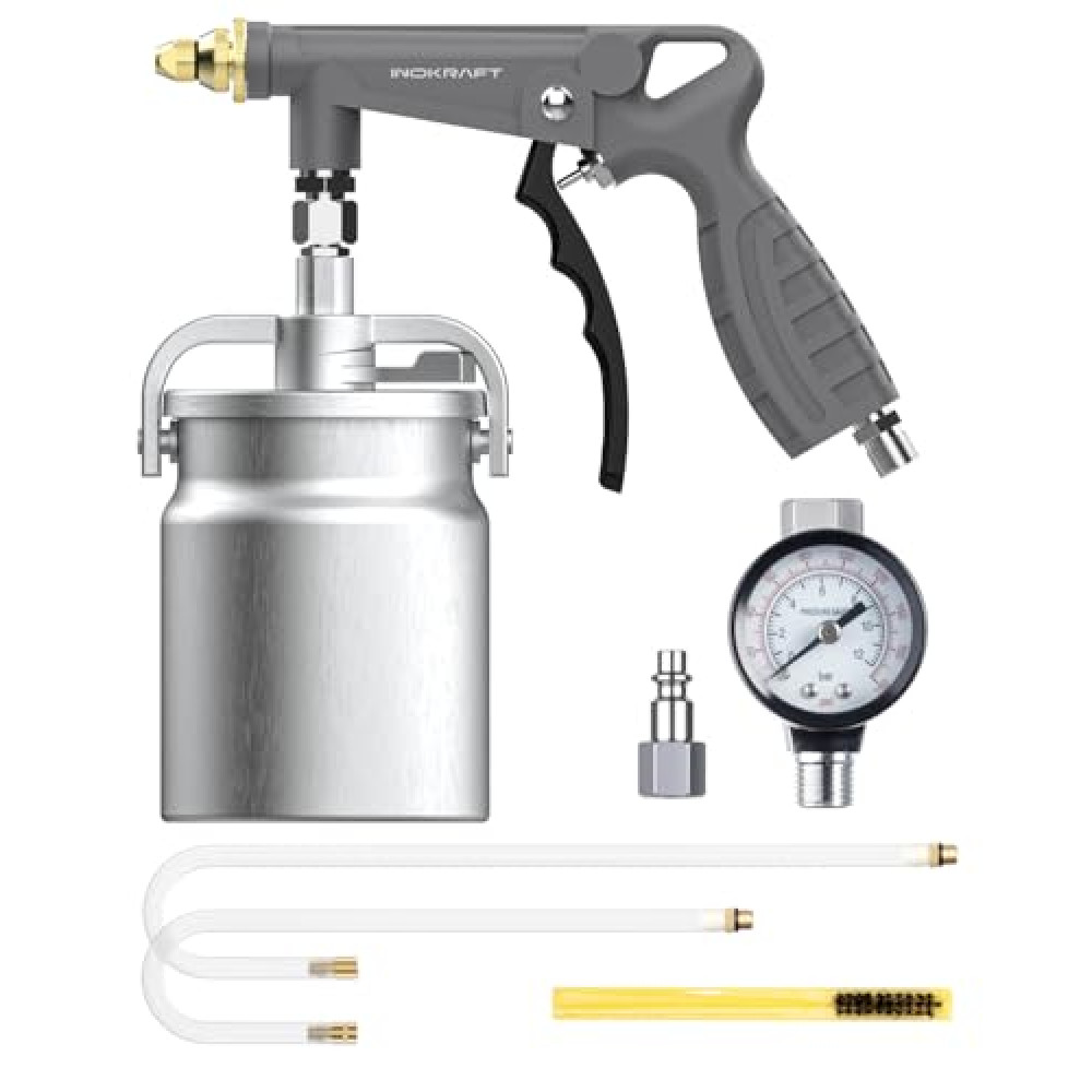 InoKraft Undercoating Spray Gun with Suction Feed Cup, 360° & Straight Spray Hoses, for Truck Bed Liner Coating, Rubberized Undercoat, Rust Proofing Car Paints Fiyatı