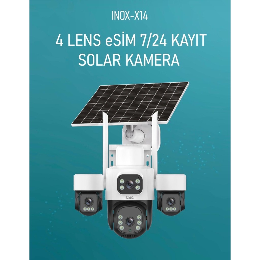Inox Digital X14 Aov 4g E-Simli 4 Kameralı Güneş Enerjili Güvenlik Kamerası Güvenlik Kameraları Fiyatı