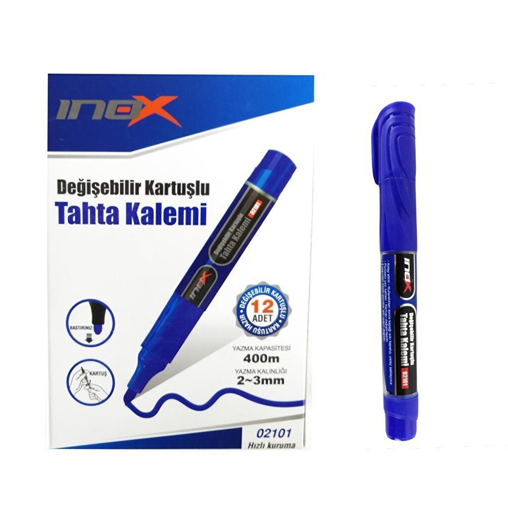 Inox Kartuşlu Kalem 12li Mavi- 1 Pkt CD-DVD-Asetat Kalemi Fiyatı