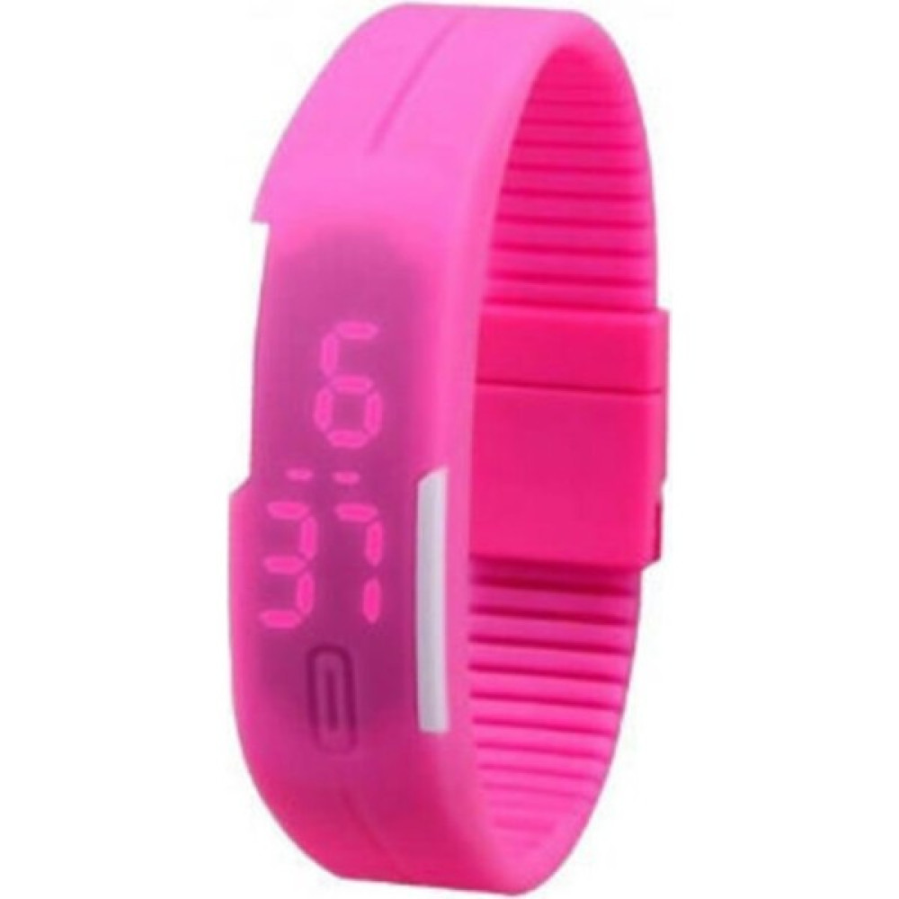 İnox Pembe Silikon LED Saat Kol Saatleri Fiyatı