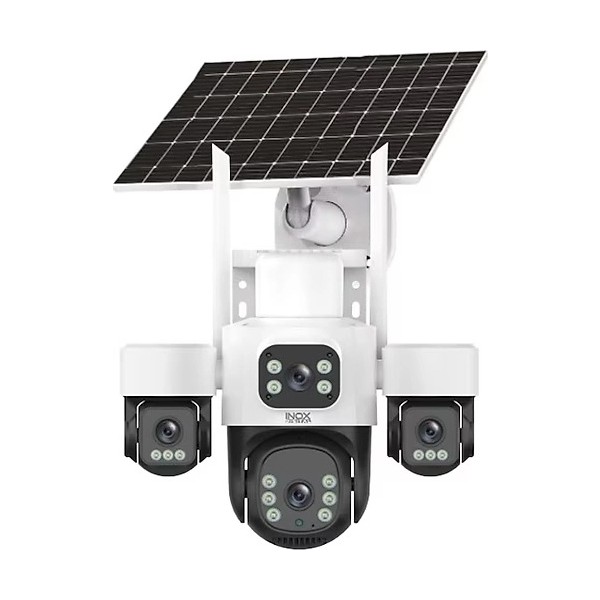 INOX-X14 4 Lensli Panoramik Solar 4g Ptz Kamera | E-Sım Uyumlu, Dahili Bataryalı ve Çift Yönlü Sesli Dış Mekan Ip Kamera Güvenlik Kameraları Fiyatı