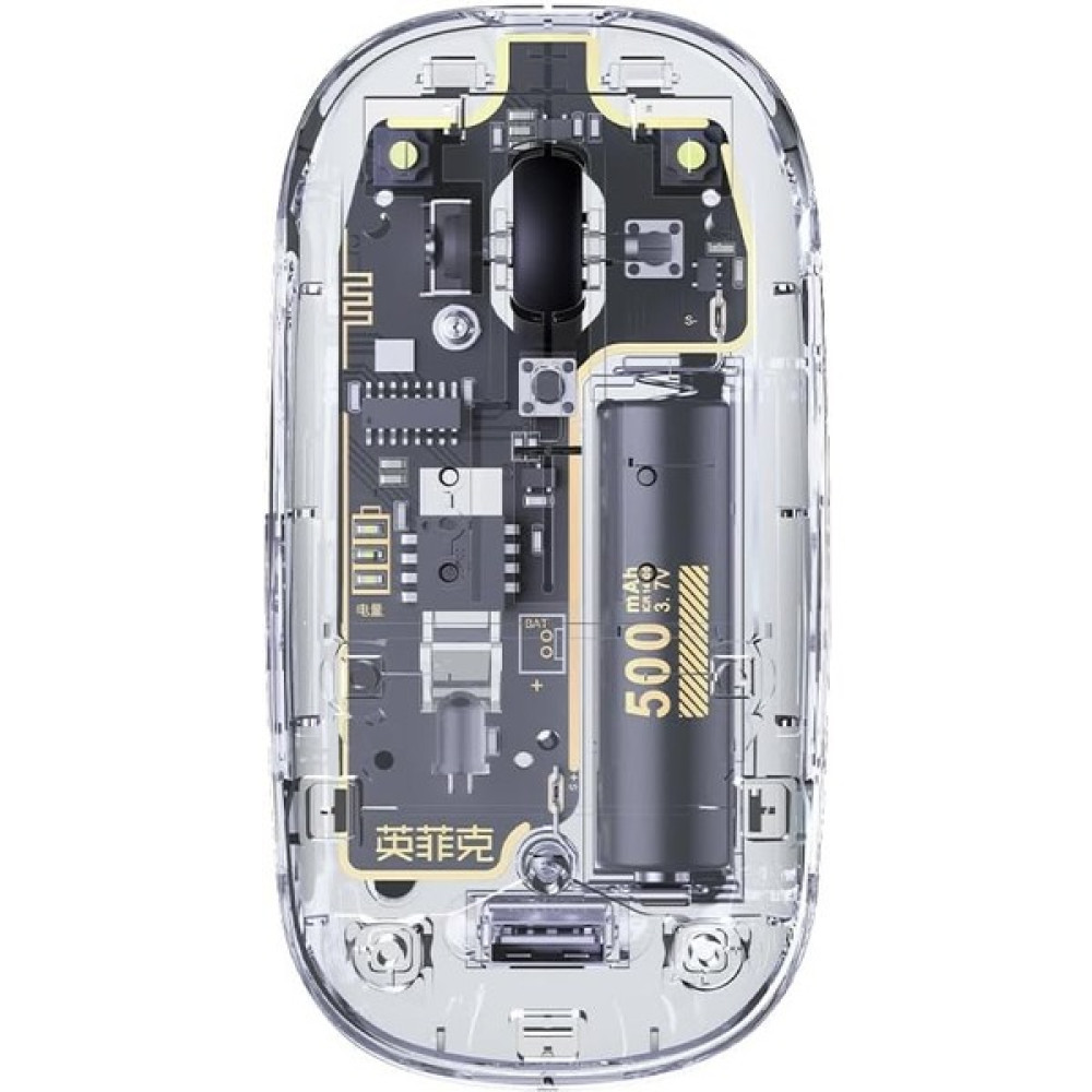 Inphic X5 Kablosuz Fare, Şarj Edilebilir Sessiz Kullanım 2.4g Transparan USB Mouse - Gri Klavye - Mouse Fiyatı
