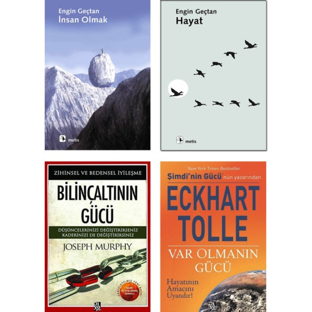 Insan Olmak + Hayat / Engin Geçtan + Bilinçaltının Gücü + Var Olmanın Gücü / Eckhart Tolle - 4 Kitap Kişisel Gelişim Seti Kişisel Gelişim ve Psikoloji Fiyatı