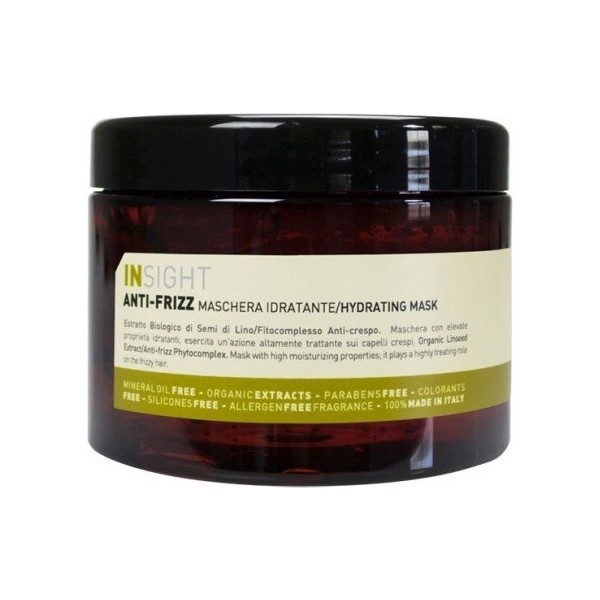 INSIGHT Anti Frizz Yoğun Nemlendirici Maske 500 ml Kabarık Saçlar için Organik Keten Tohumu İçerir Saç Bakım Maskeleri & Serumlar & Spreyler Fiyatı
