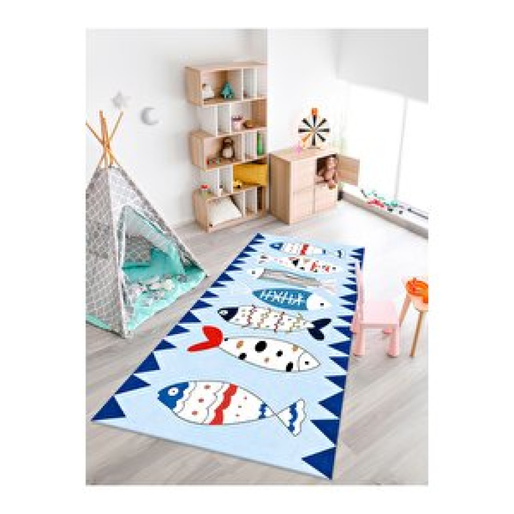 İnspira Balık Desenli Halı Yıkanabilir Kaymaz Taban Çocuk Odası 6307c 160x280 cm Bebek Odası Halı Fiyatı