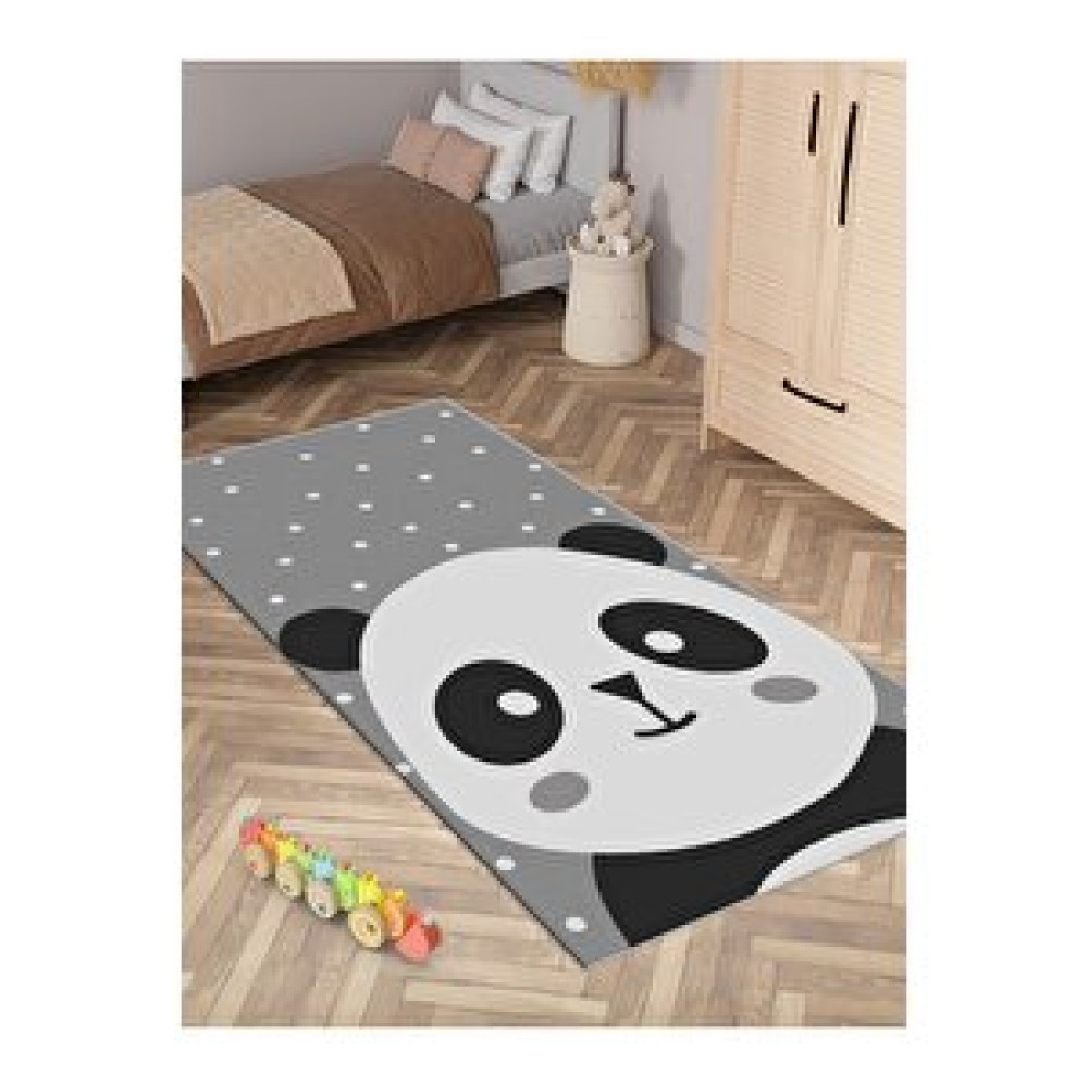 İnspira Sevimli Panda Halısı Yıkanabilir Kaymaz Taban Çocuk Odası 3070c 80x350 cm Bebek Odası Halı Fiyatı