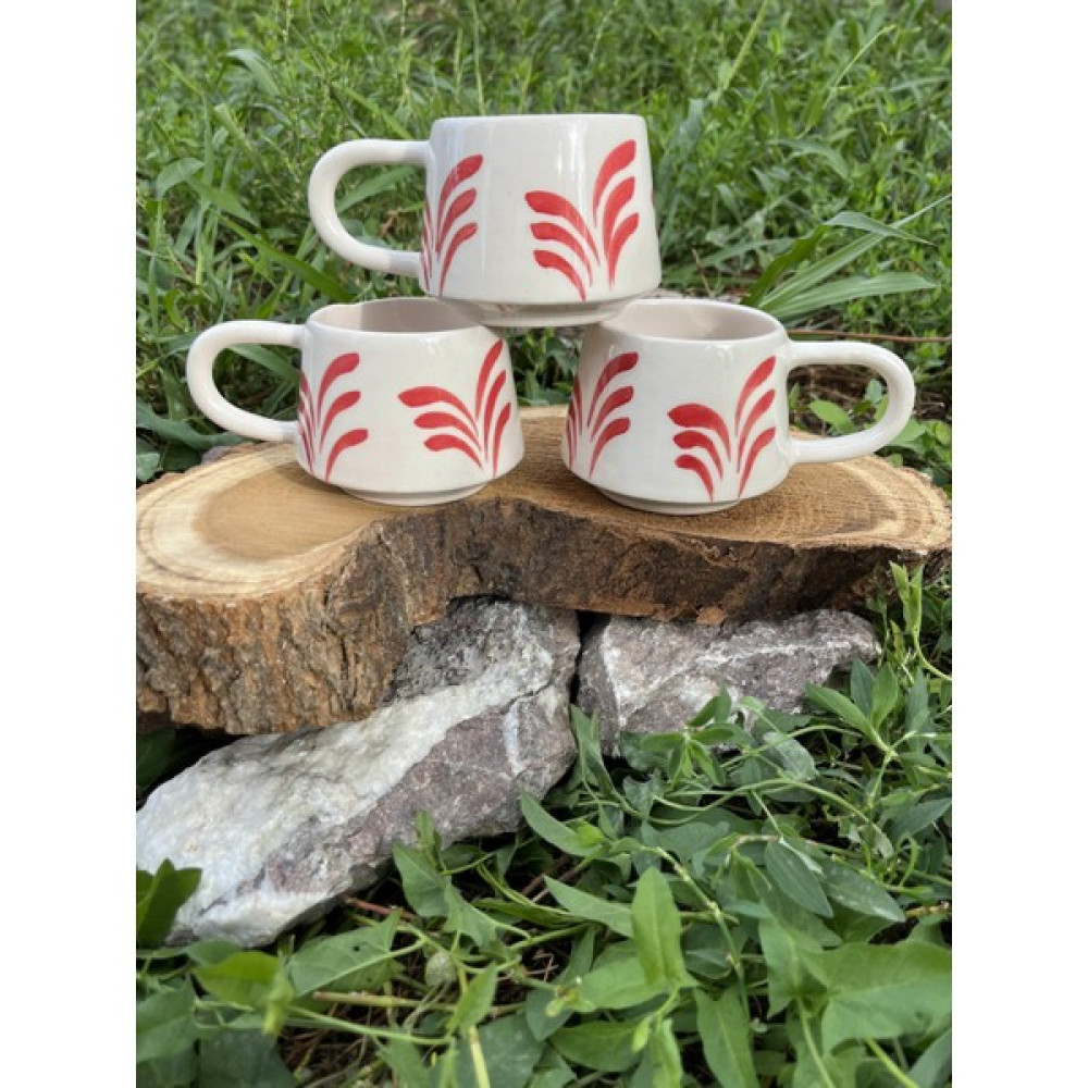 Inspire Ceramic El Yapımı Seramik Desenli Orta Boy Kahve Kupası Hediyelik Renkli Kahve Kupası 225 ml Siyah Oto Boyaları Fiyatı