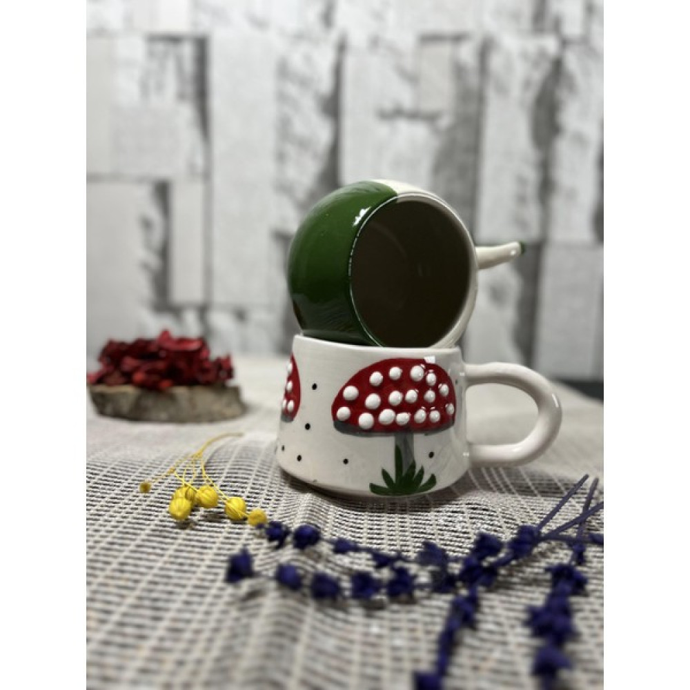 Inspire El Yapımı Renkli Seramik Kahve Kupası 2'li Set - 225 ml Fincan / Bardak / Kahve Takımı Fiyatı