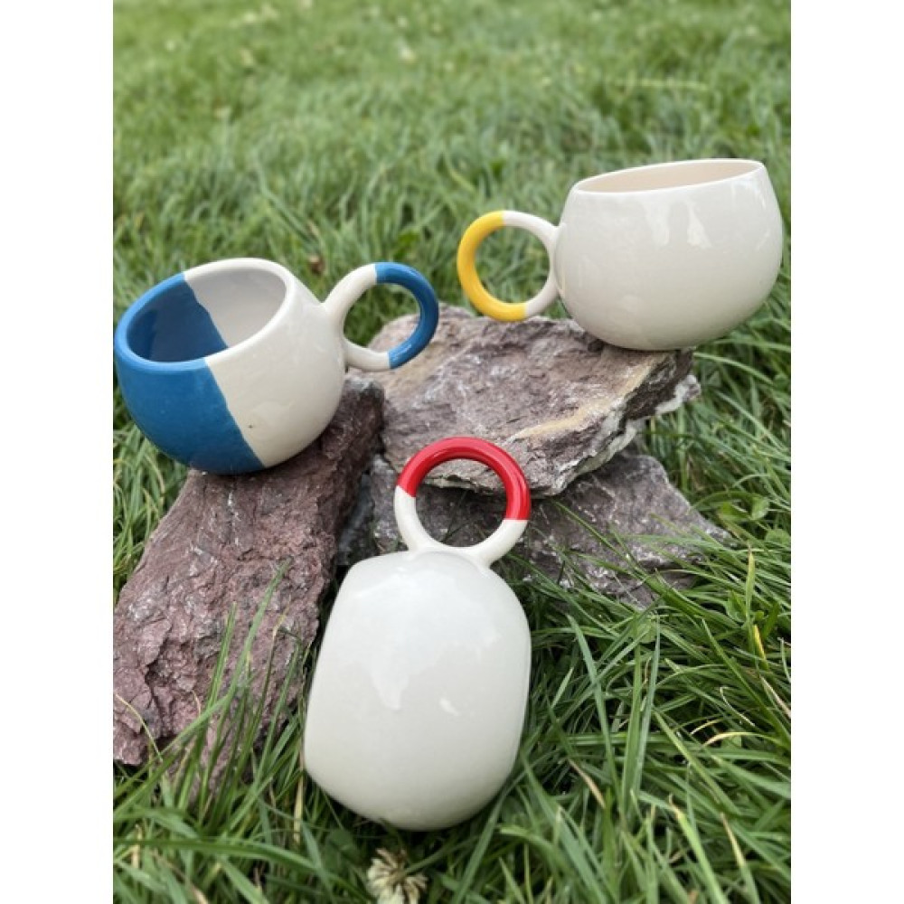 Inspire El Yapımı Seramik Renkli Kahve Kupası Seti 3'lü Kahve Kupası Seti 200 ml - 225 ml - Beyaz Fincan / Bardak / Kahve Takımı Fiyatı