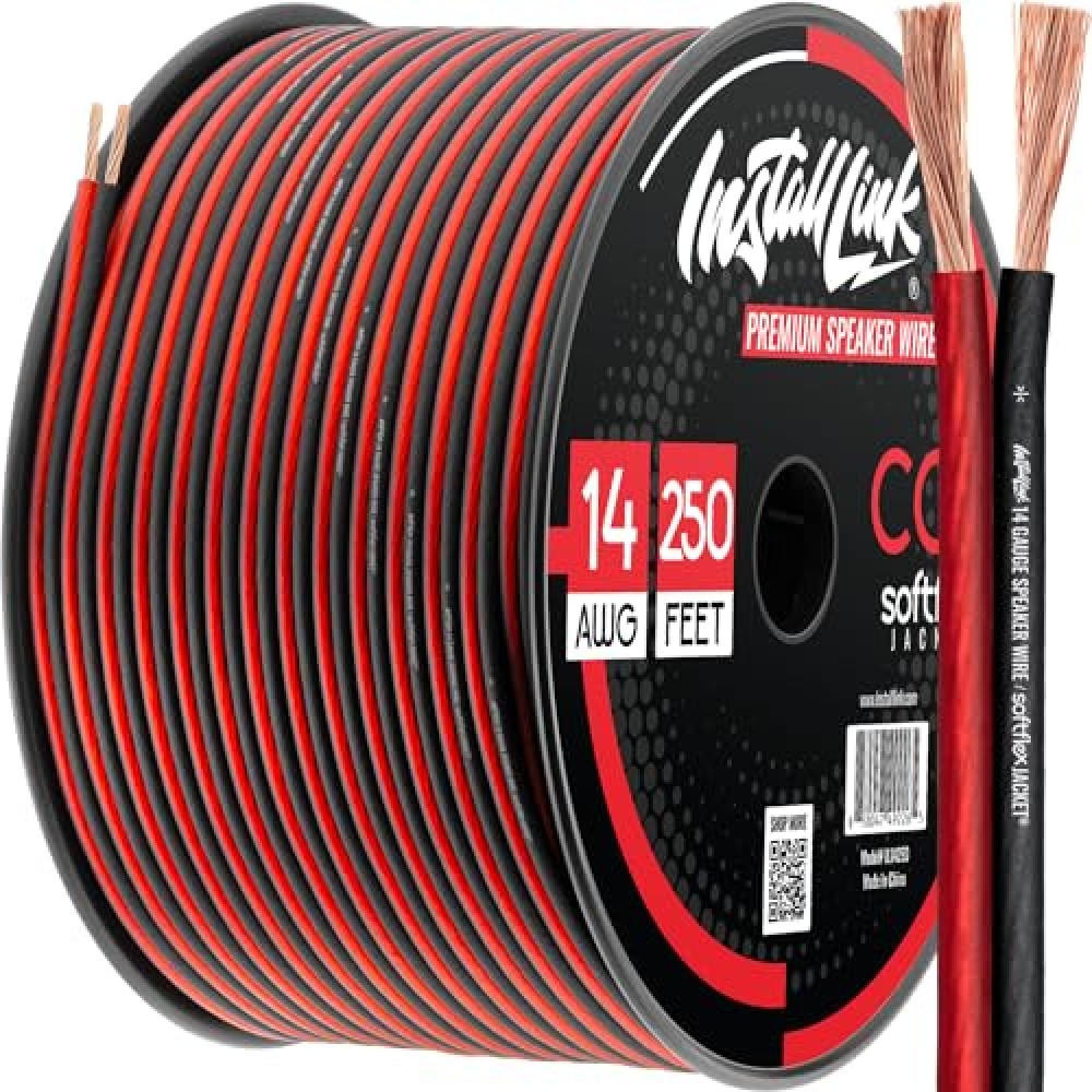 Install Link 14 Gauge Speaker Wire for Car, Home or RV Audio Cable, 250ft, CCA