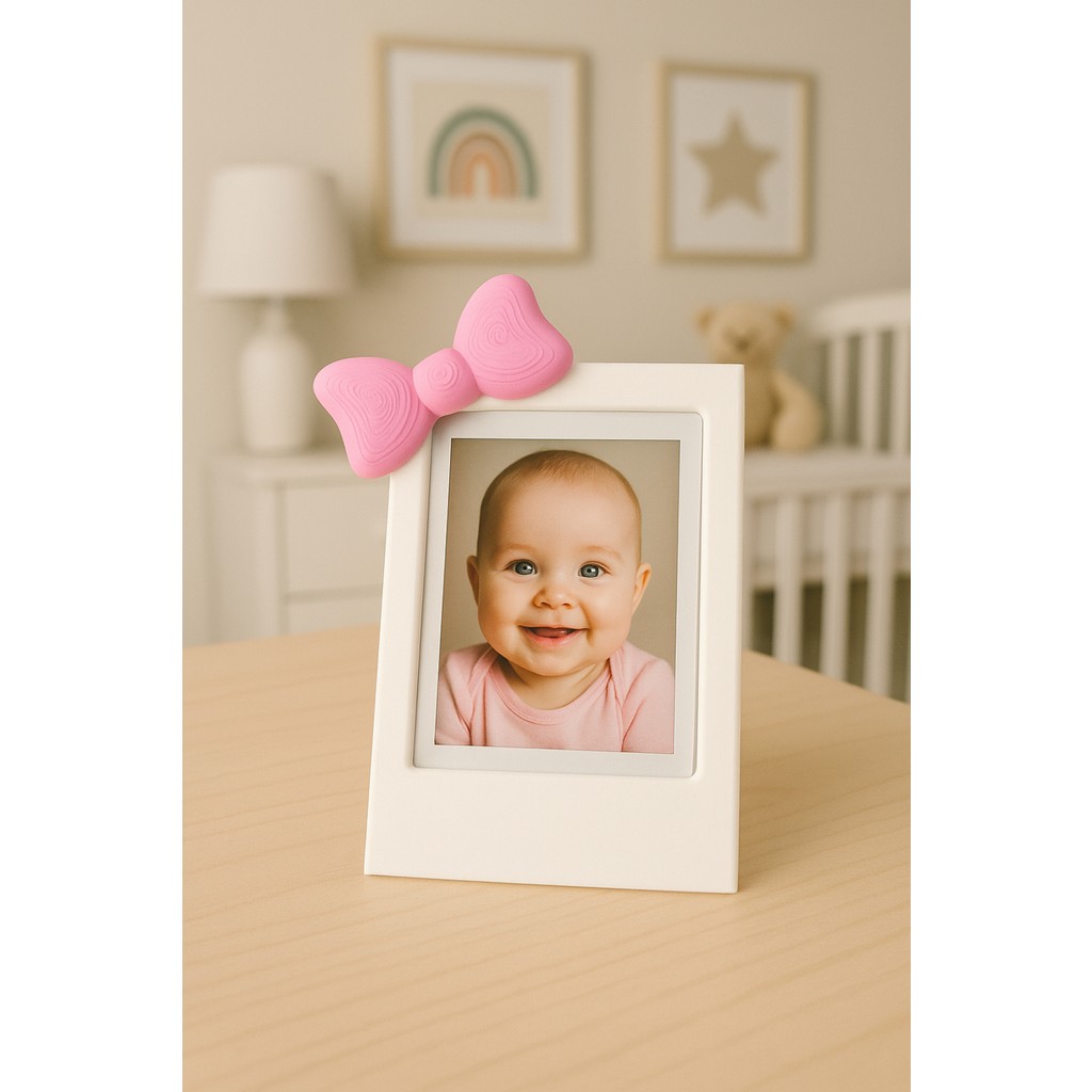 Instax Fotoğraf Çerçevesi Minimalist Dekoratif Vesikalık Masaüstü Çerçeveler Bebek Aile Çift Fotoğraf Köşesi Dekor - Pembe - Beyaz Resim & Fotoğraf Çerçevesi Fiyatı