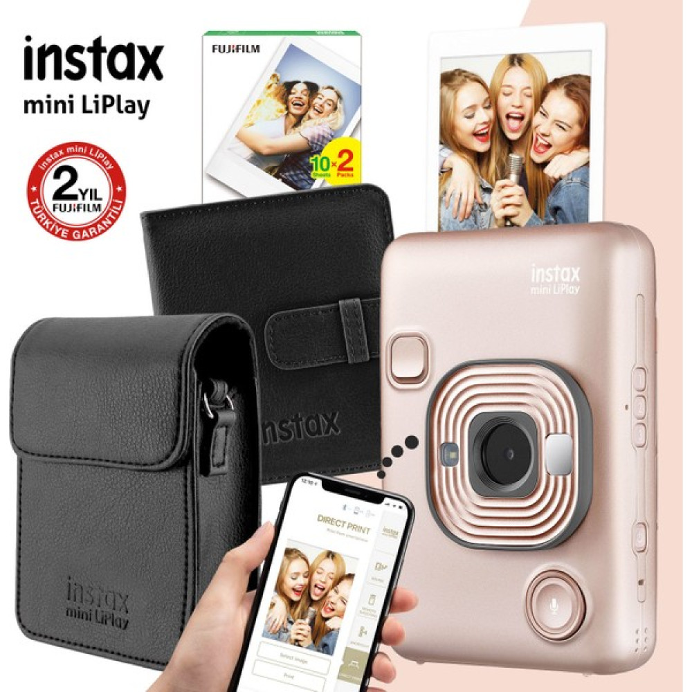 Instax Mini Liplay Hybrid Blush Gold Fotoğraf Makinesi + Aksesuar Seti - Altın Oto Boyaları Fiyatı