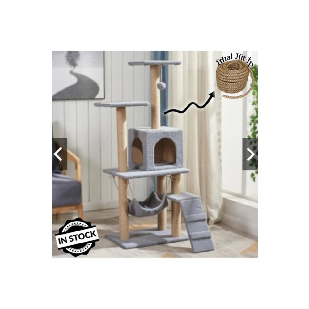 InStock Hamaklı Yuvalı Lüx Kedi Evi - Kedi Tırmalama Evi Evcil Hayvan Ürünleri Fiyatı