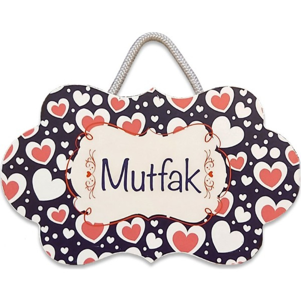 Intac Dekoratif Askılı Oda Tabelası Lacivert Kalp Desenli (Mutfak) Ev & Dekorasyon Aksesuarları Fiyatı