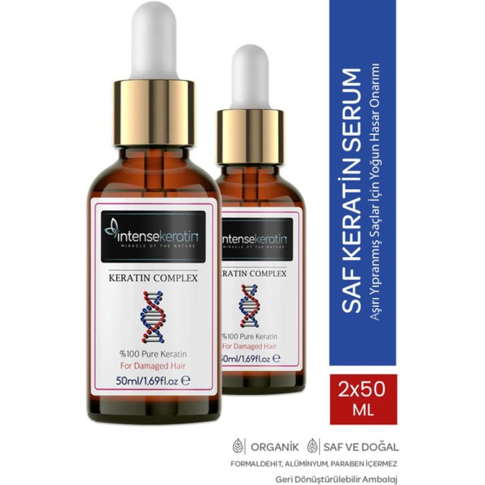 İntense Keratin Katkısız Keratin Serum 2 x 50 ml Evde Keratin Bakımı Saç Bakım Maskeleri & Serumlar & Spreyler Fiyatı