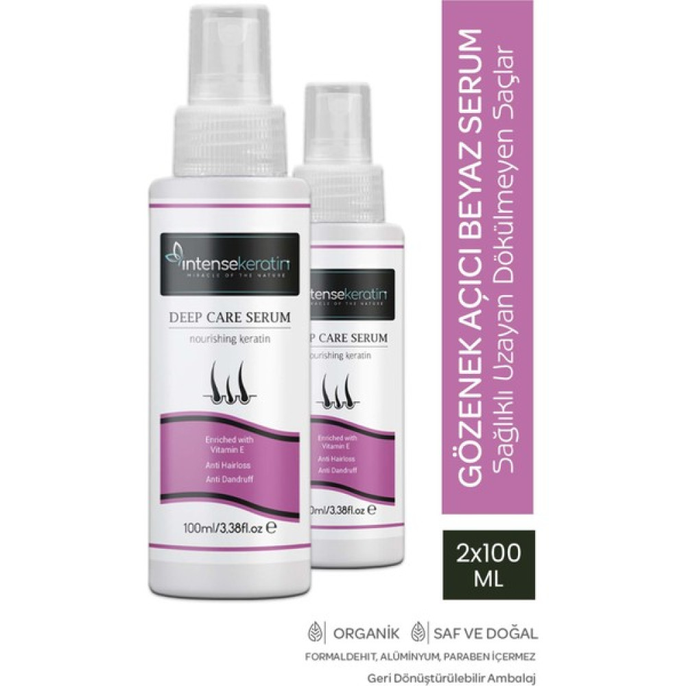 İntense Keratin Keratinli Gözenek Açıcı İksir Serum - Dökülme Karşıtı 2 X 100 ml Hızlı Saç Uzatma Saç Bakım Maskeleri & Serumlar & Spreyler Fiyatı