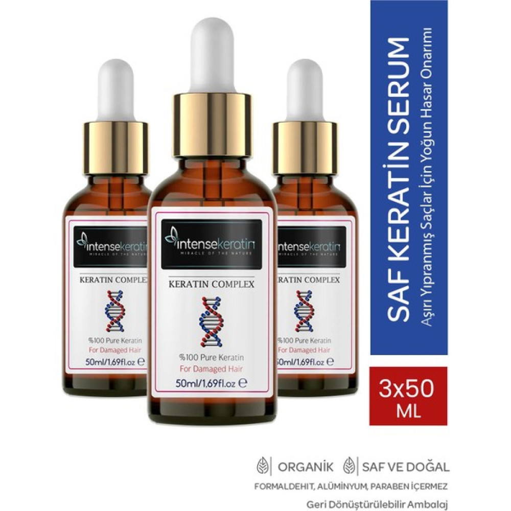 İntense Keratin Saf Keratin Serum 3 x 50 ml Saç Bakım Maskeleri & Serumlar & Spreyler Fiyatı