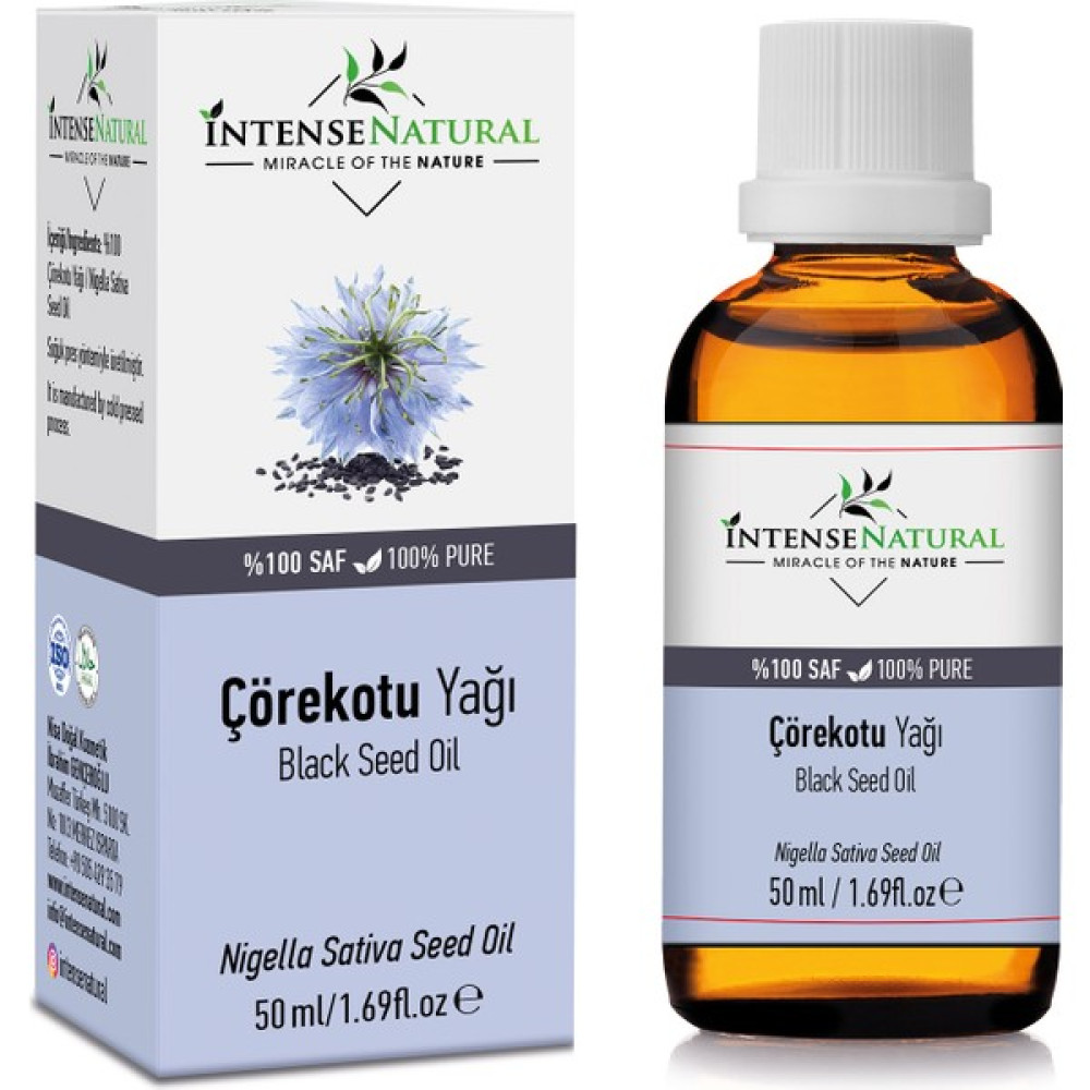 Intense Natural Çörek Otu Yağı Soğuk Sıkım 50 ml %100 Saf ve Doğal Çörekotu Black Seed Carrier Oil Bitkisel Yağlar Fiyatı