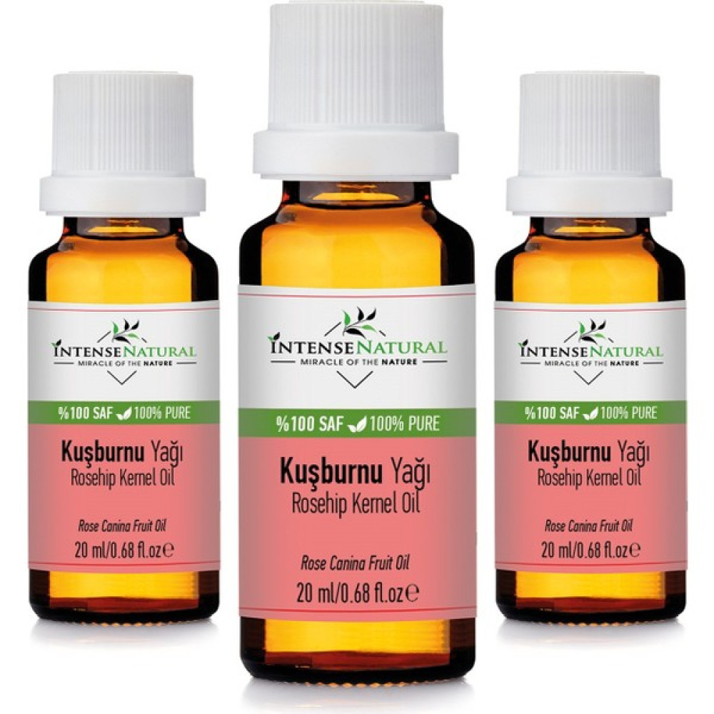 Intense Natural Kuşburnu Çekirdeği Yağı Soğuk Sıkım 20 ml x 3 %100 Saf ve Doğal Rosehip Seed Carrier Oil - 60 ml Oto Boyaları Fiyatı