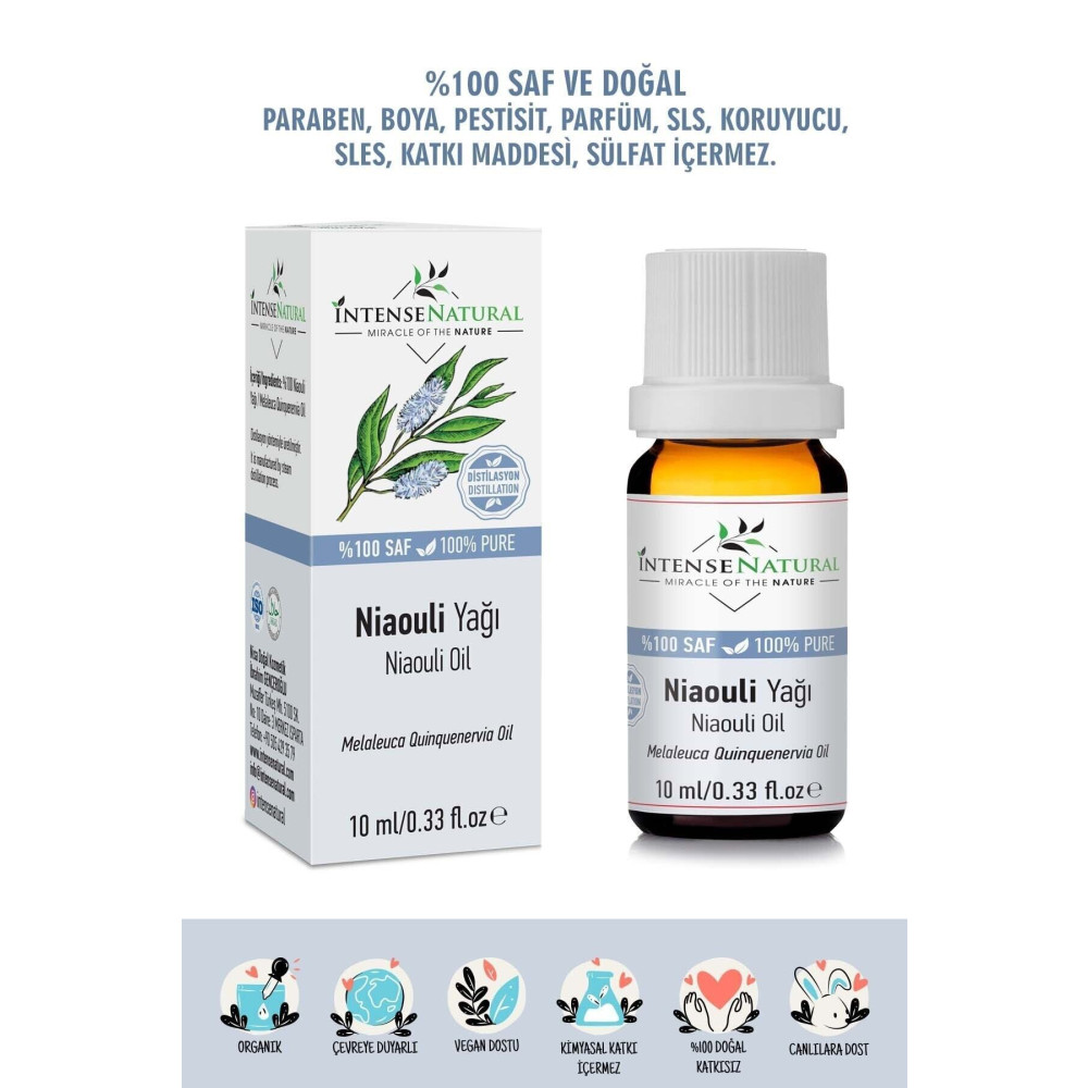 İntense Natural Nioli Uçucu Yağı 10 ml %100 Saf Ve Doğal Niaouli Essential Oil Cilt ve Yüz Bakımı Fiyatı
