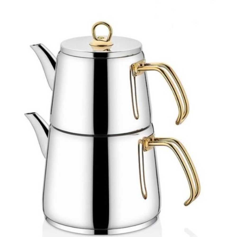 İNTER ÇELİK Hanzade Aile Boyu Çaydanlık Gold Çay / Çaydanlık Setleri Fiyatı