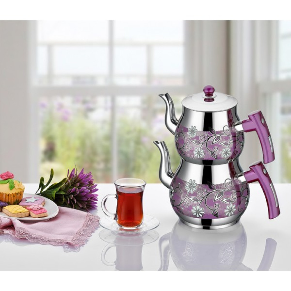 İnter Çelik Hürrem Çaydanlık Lila Aile Boyu Çay / Çaydanlık Setleri Fiyatı
