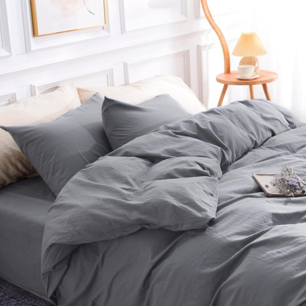 Inter Z Çift Kişilik Nevresim Seti 57 Tel Akfil Kumaş 2 Yastık Kılıflı (9 Renk) - Antrasit - 200 x 220  cm Nevresim Takımı Fiyatı