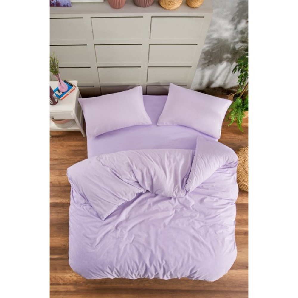 INTER Z Çift Kişilik Nevresim Takımı Lastikli Çarşaf ve 2 Adet Yastık Kılıflı Takım - Lila - 200 x 220 cm Nevresim Takımı Fiyatı