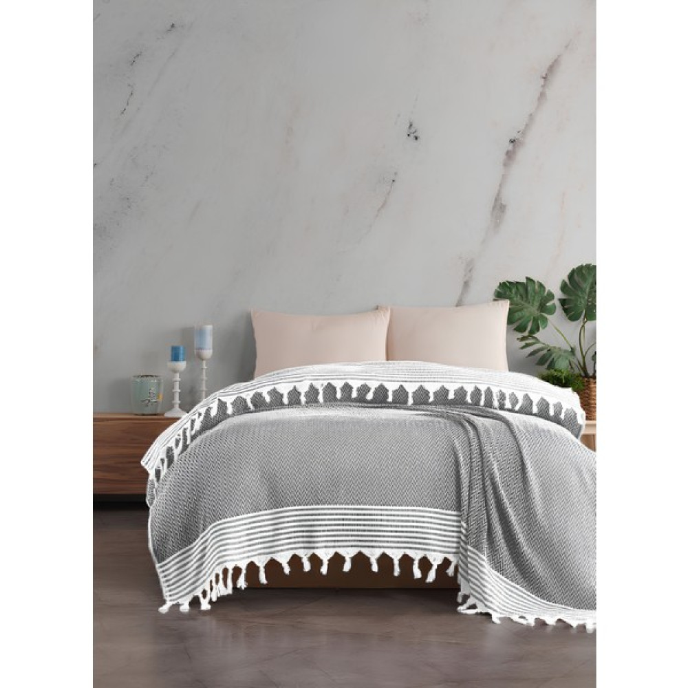 Inter Z Çift Kişilik Pike Antik Desen Laodikya 200X230 cm - Gri Pike & Pike Takımı Fiyatı