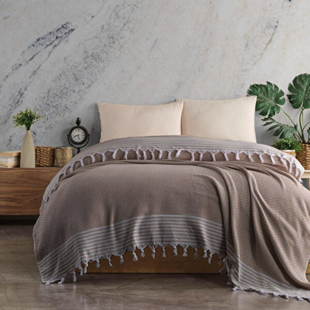 Inter Z Çift Kişilik Pike Antik Desen Laodikya 200X230 cm - Kahverengi Pike & Pike Takımı Fiyatı