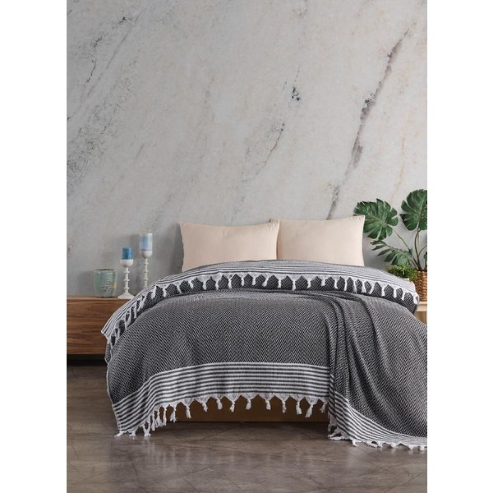 Inter Z Çift Kişilik Pike Antik Desen Laodikya 200X230 cm - Siyah Pike & Pike Takımı Fiyatı