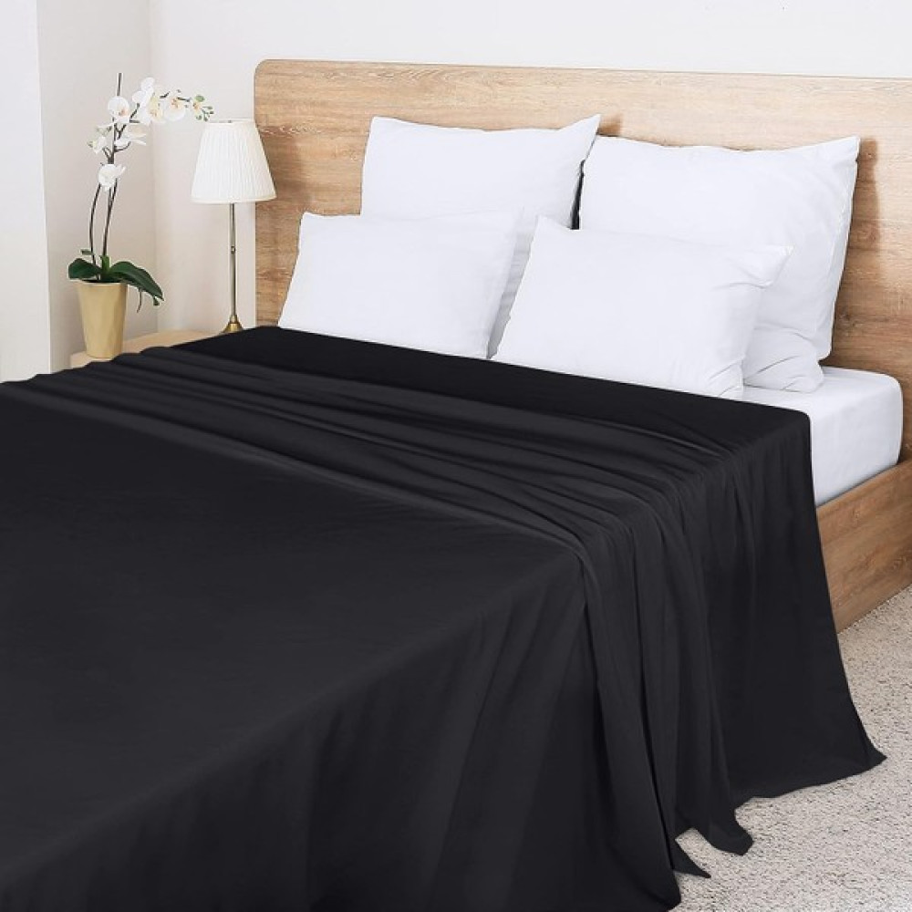 Inter Z Düz Çarşaf 57 Tel Akfil Kumaş (3 Farklı Ebat - 9 Farklı Renk) - 220 X 240 - Siyah Çarşaf Fiyatı