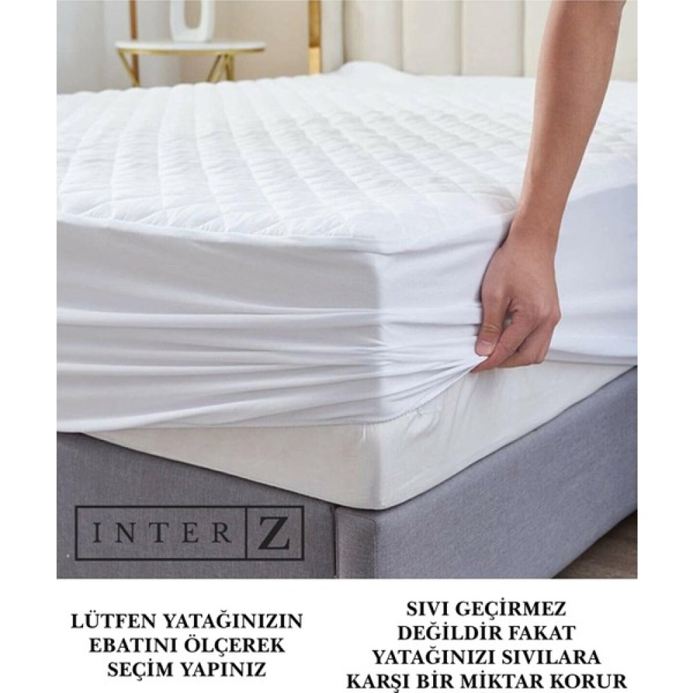 Inter Z Kapitoneli Fitted Yatak Koruyucu Alez (TÜM EBATLAR) 100x200 - Beyaz - 100 x 200 cm Alez / Yatak Koruyucu Fiyatı