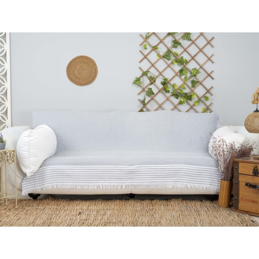 Inter Z Natural Pamuklu Koltuk Örtüsü 170 X 210 Cm Koltuk Şalı (Gri) - Gri Koltuk & Kanepe Örtüsü Fiyatı