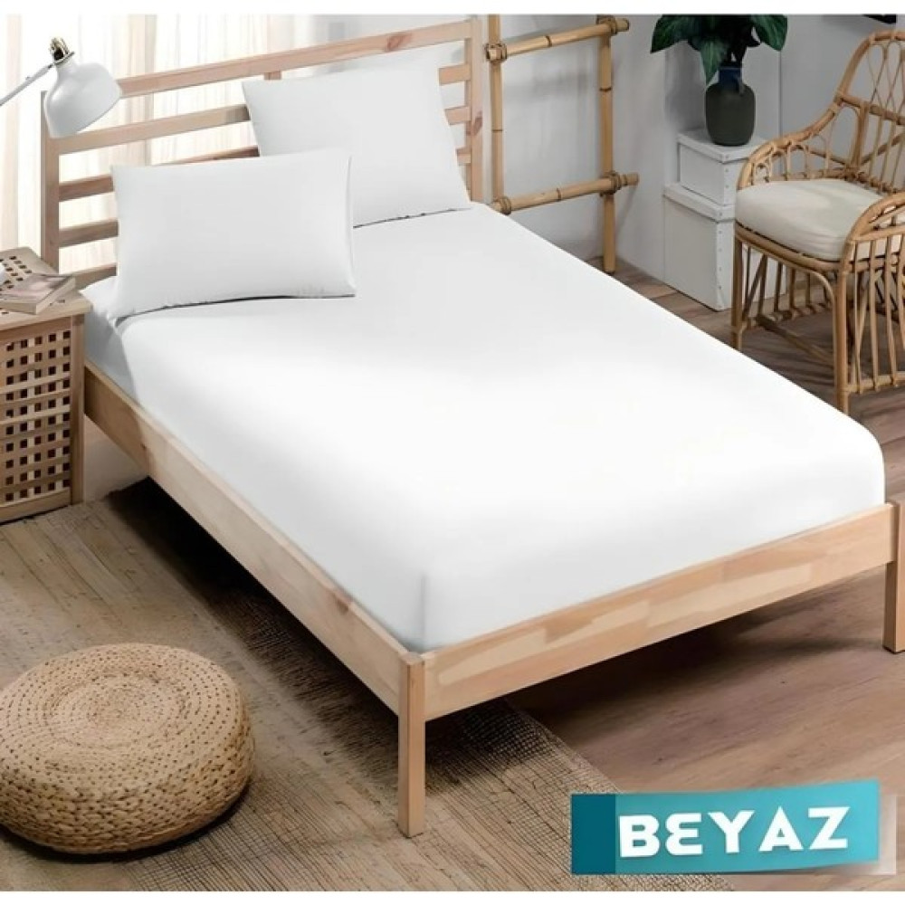Inter Z Pamuklu Ranforce Kumaş Lastikli Fitted Yastıklı Çarşaf Seti (Tüm Ebatlar) Beyaz - 160 x 200 cm Çarşaf Fiyatı