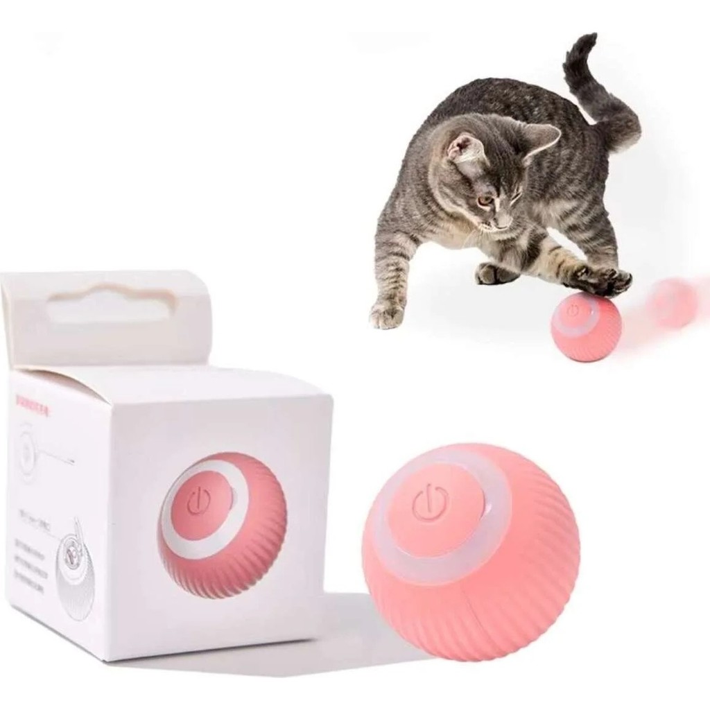 Interaktif Şarjlı Kedi Köpek Topu, LED Akıllı Kedi Topu, Kendinden Hareketli 360 Kedi Oyuncağ - Pembe Evcil Hayvan Ürünleri Fiyatı