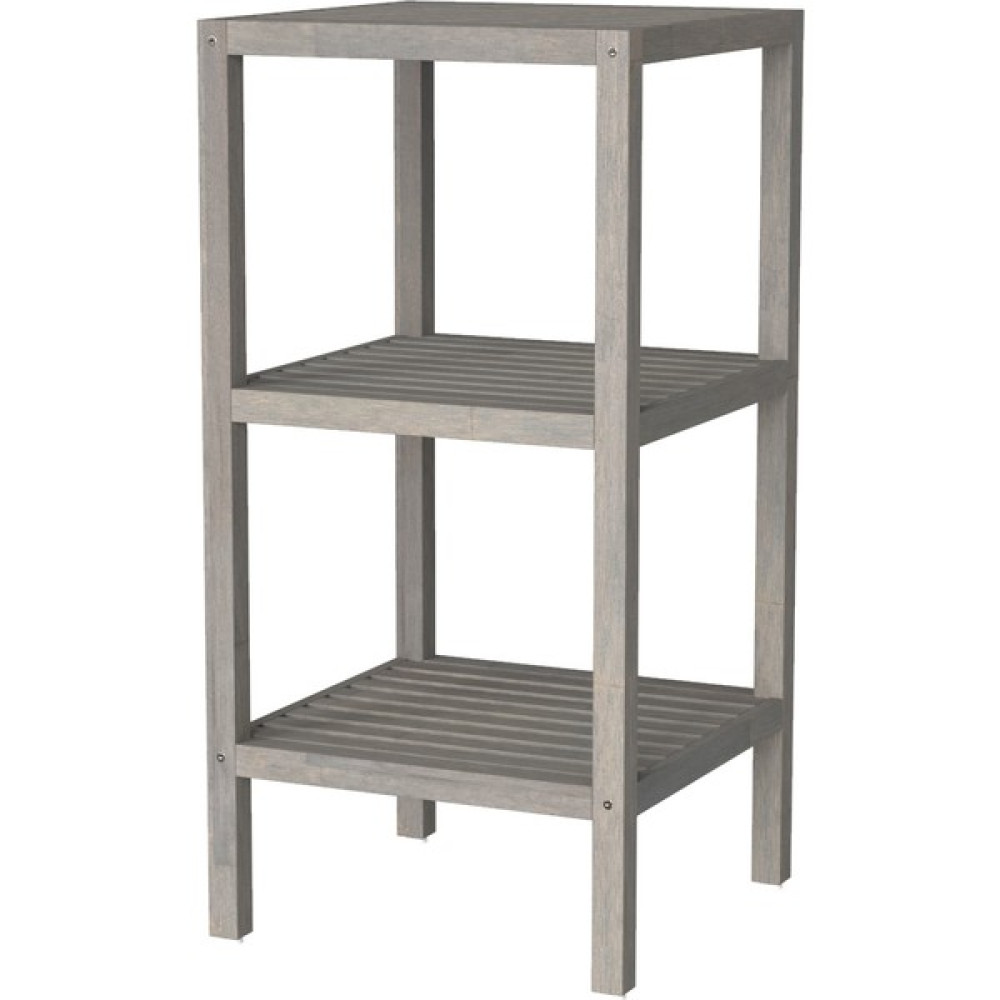 INTERBUILD REAL WOOD Interbuıld Ahşap 3 Katlı Raf Çok Amaçlı Masif Ağaç Raf (U):372X(G):371X(Y):653MM Renk;alacakaranlık Grisi Kitaplık - Duvar Rafı & CD / DVD Rafı Fiyatı