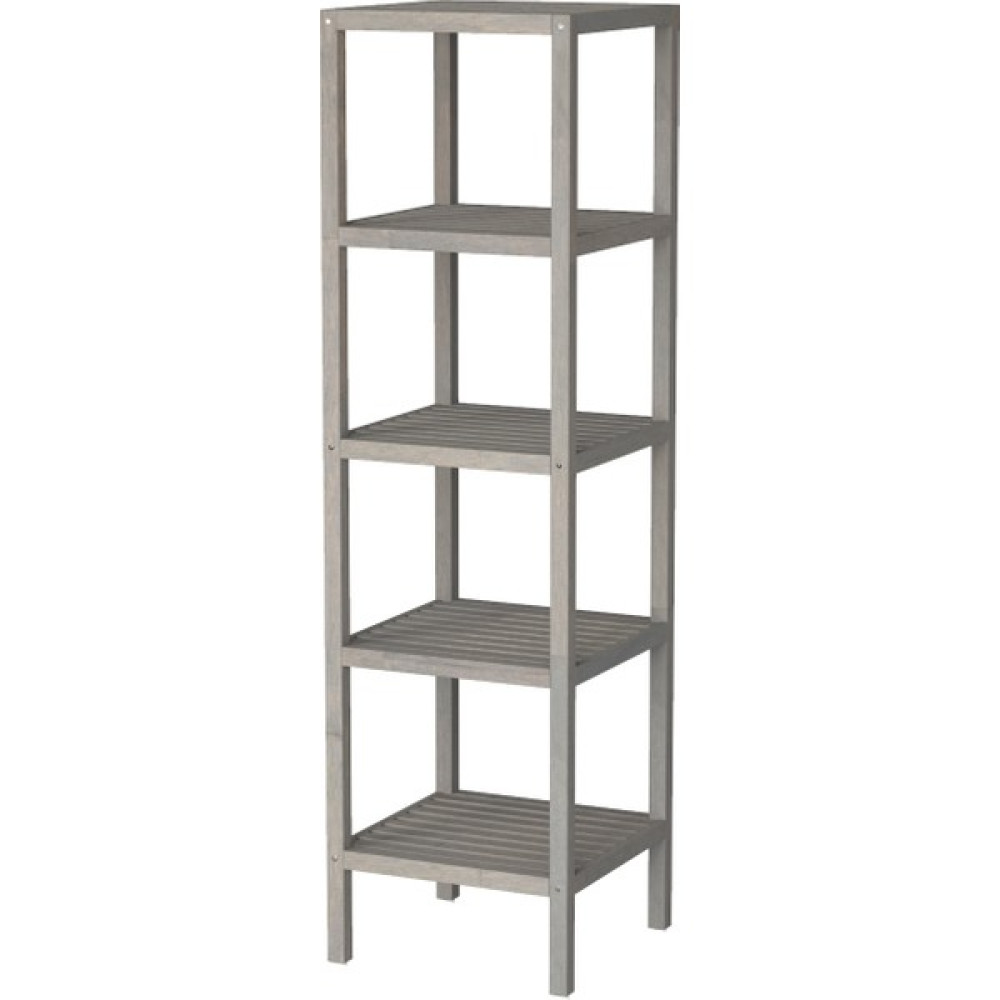 INTERBUILD REAL WOOD Interbuıld Ahşap 5 Katlı Raf Çok Amaçlı Masif Ağaç Raf (U):372X(G):371X(Y):1338MM Renk;alacakaranlık Grisi Kitaplık - Duvar Rafı & CD / DVD Rafı Fiyatı