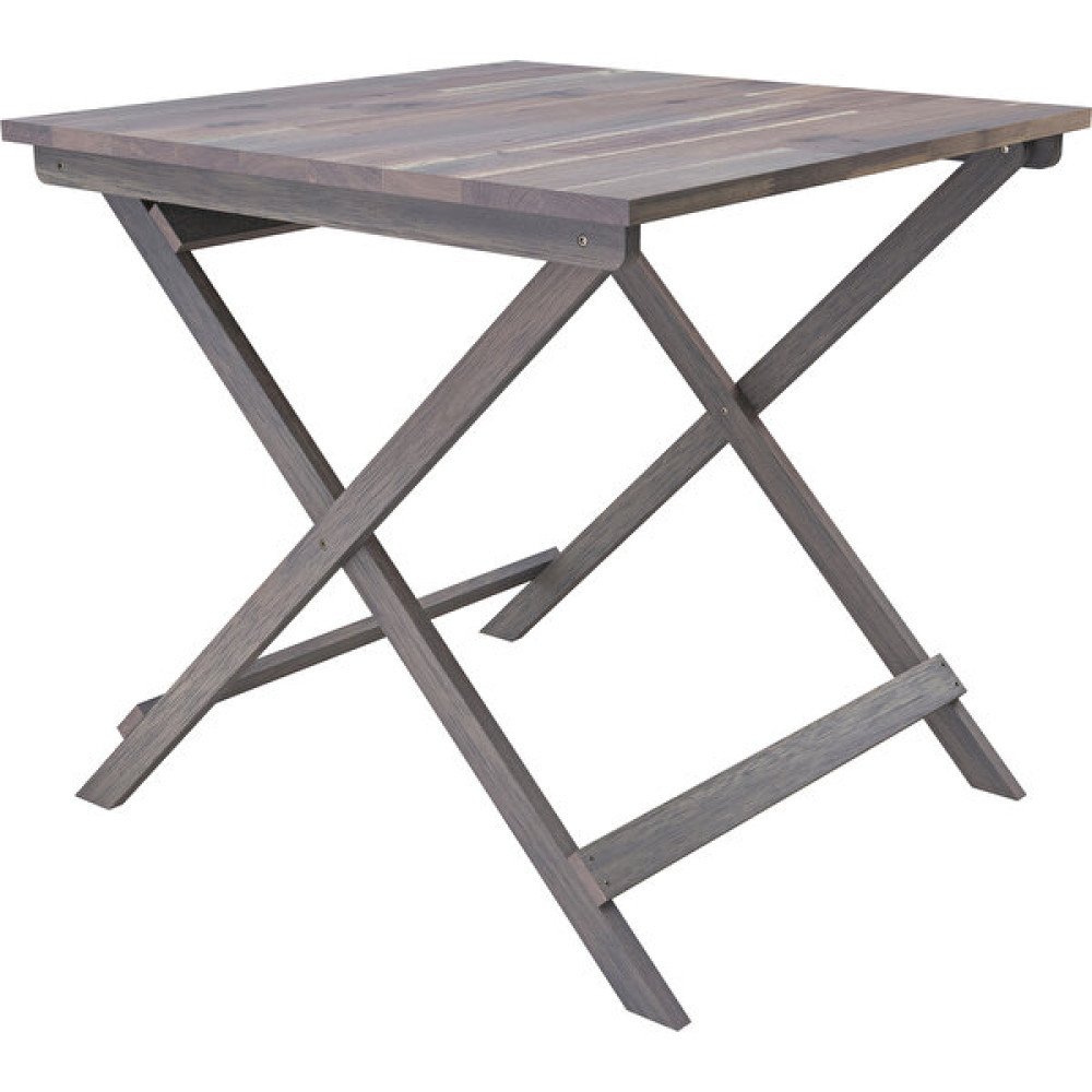 INTERBUILD REAL WOOD Interbuild Sydney Masif Ahşap Katlanır Bahçe Masası, 75X75X73 Cm, Alacakaranlık Grisi Bahçe Sehpası Fiyatı