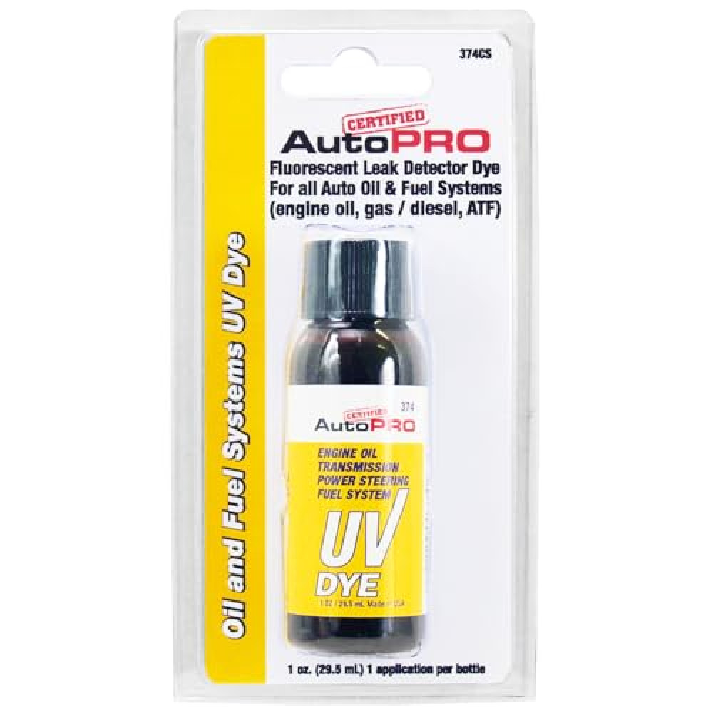 InterDynamics Certified Auto Pro Oil and Fuel System UV Dye Leak Detection for Cars & Trucks & More, 1 Oz, 374CS, Universal