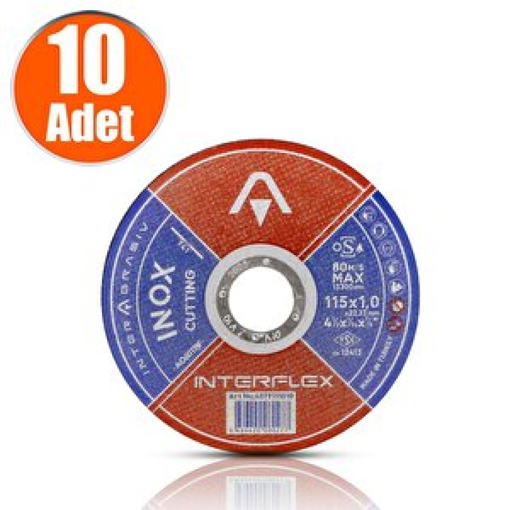 İnterflex İnterflex İnox Metal Kesici Taş Disk 115x1.0x22.23 Mm (10 Adet) Elektrikli El Aletleri Fiyatı