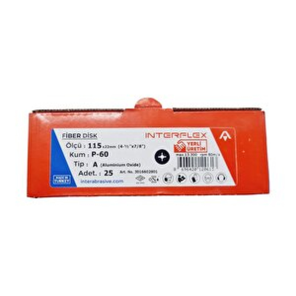 Interflex V115 60 Kum Fiber Disk Zımpara | Hızlı Ve Etkili Zımparalama Deneyimi | 10 Adet Nalburiye & Hırdavat Fiyatı