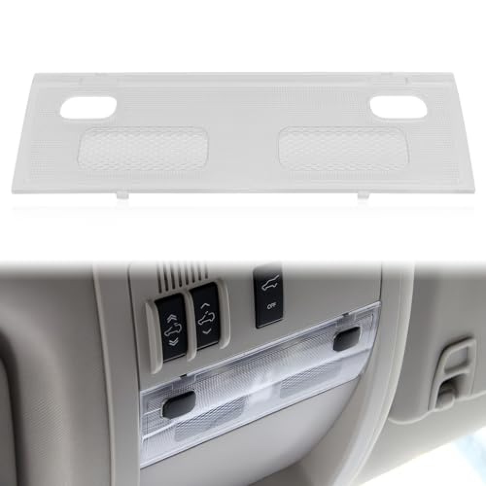 Interior Overhead Console Dome Light, Ceiling Cab Dome Lights Cover, Clear Lens Frosted Housing Compatible with 2007-2013 Chevy Silverado GMC Sierra Yukon Tahoe Cadillac Escalade Suburban Avalanche