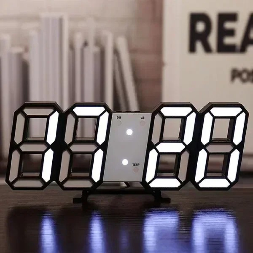 Inters Tech 3D Dijital LED Yaratıcı Duvar Saati Dekorasyon Gece Ayarlanabilir Elektronik Dekor Saatler Bahçe - Siyah Dekoratif Saat Fiyatı