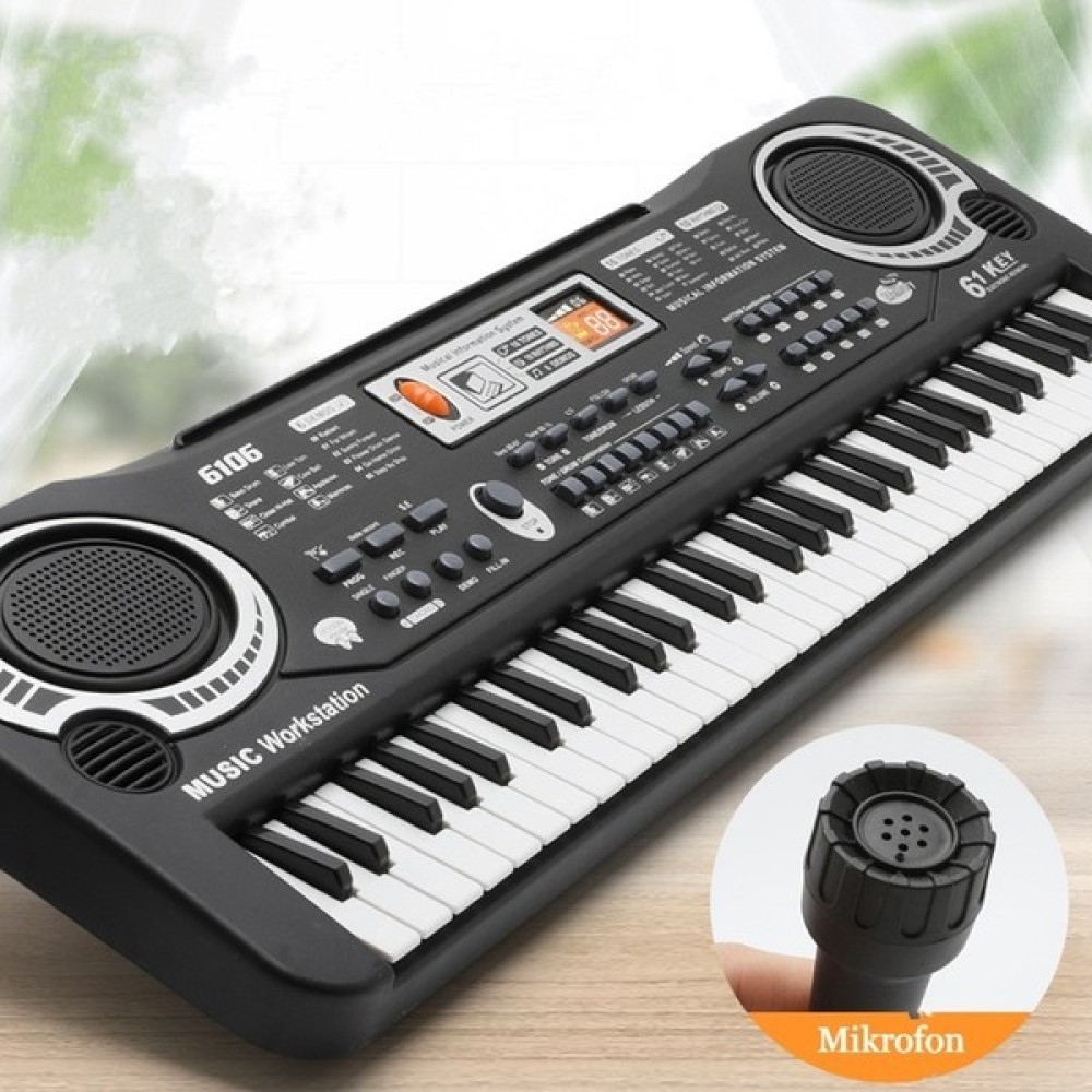 Inters Tech Çocuklar Için Org Piyano Elektronik Keyboard 61 Tuşlu Klavye Mikrofonlu Pilli Karaoke Enstrüman - Siyah Orglar Fiyatı