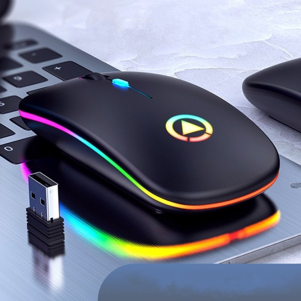 Inters Tech Kablosuz Bluetooth Sessiz LED Mause Şarj Edilebilir 2.4g Ergonomik Mini Fare USB Optik Pc Dizüstü - Siyah Klavye - Mouse Fiyatı
