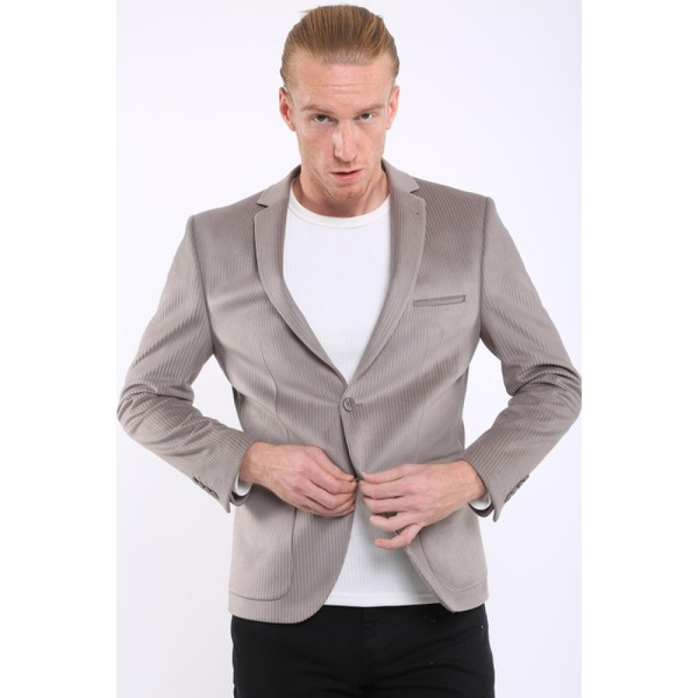 Intersivin 6 Drop Slim Fit Kadife Tam Astar Blazer Erkek Tek Ceket Tek Ceket Erkek Ceket Fiyatı