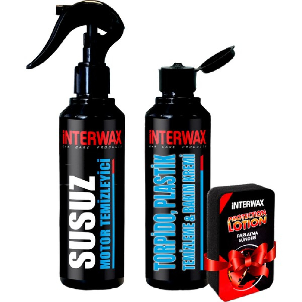 Interwax 2'li Oto Bakım ve Temizlik Seti Susuz Motor Temizleyici + Torpido Parlatıcı Krem + Sünger Oto Bakım & Temizlik Ürünleri Fiyatı