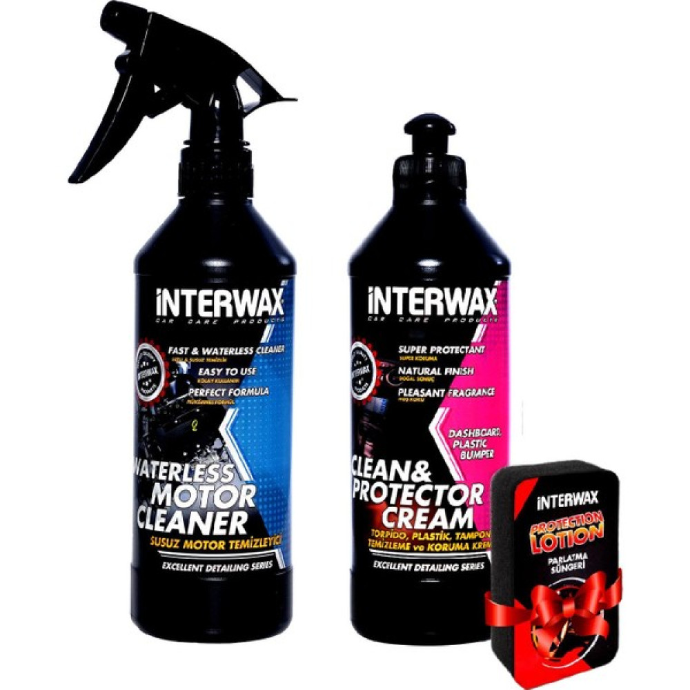 Interwax 2'li Set Torpido Parlatıcı Krem ve Susuz Motor Temizleyici 500 ml Oto Bakım & Temizlik Ürünleri Fiyatı